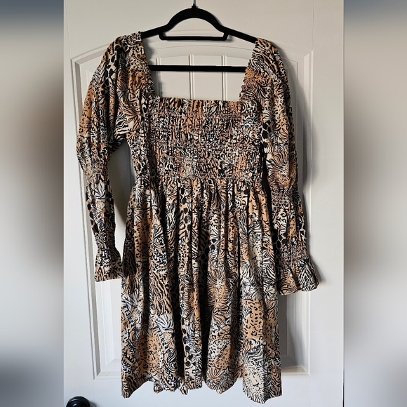 NWT Lilly Pulitzer Animal Print Puff Sleeve Dress - Picture 5 of 6
